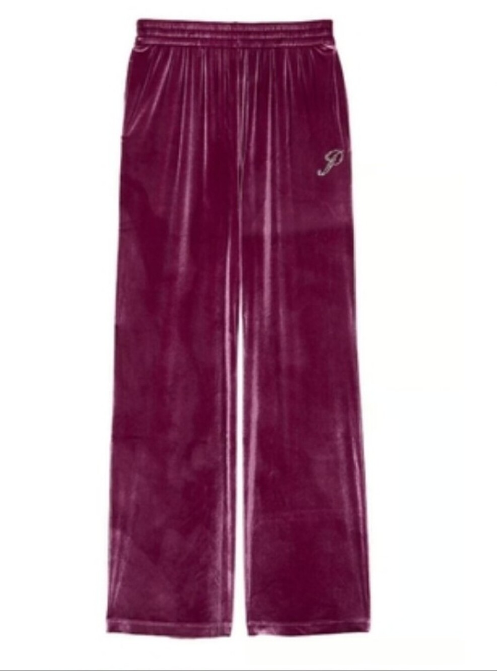 Victoria's secret pink Cozy velour shine logo wide-leg sweatpants MAGENTA LARGE